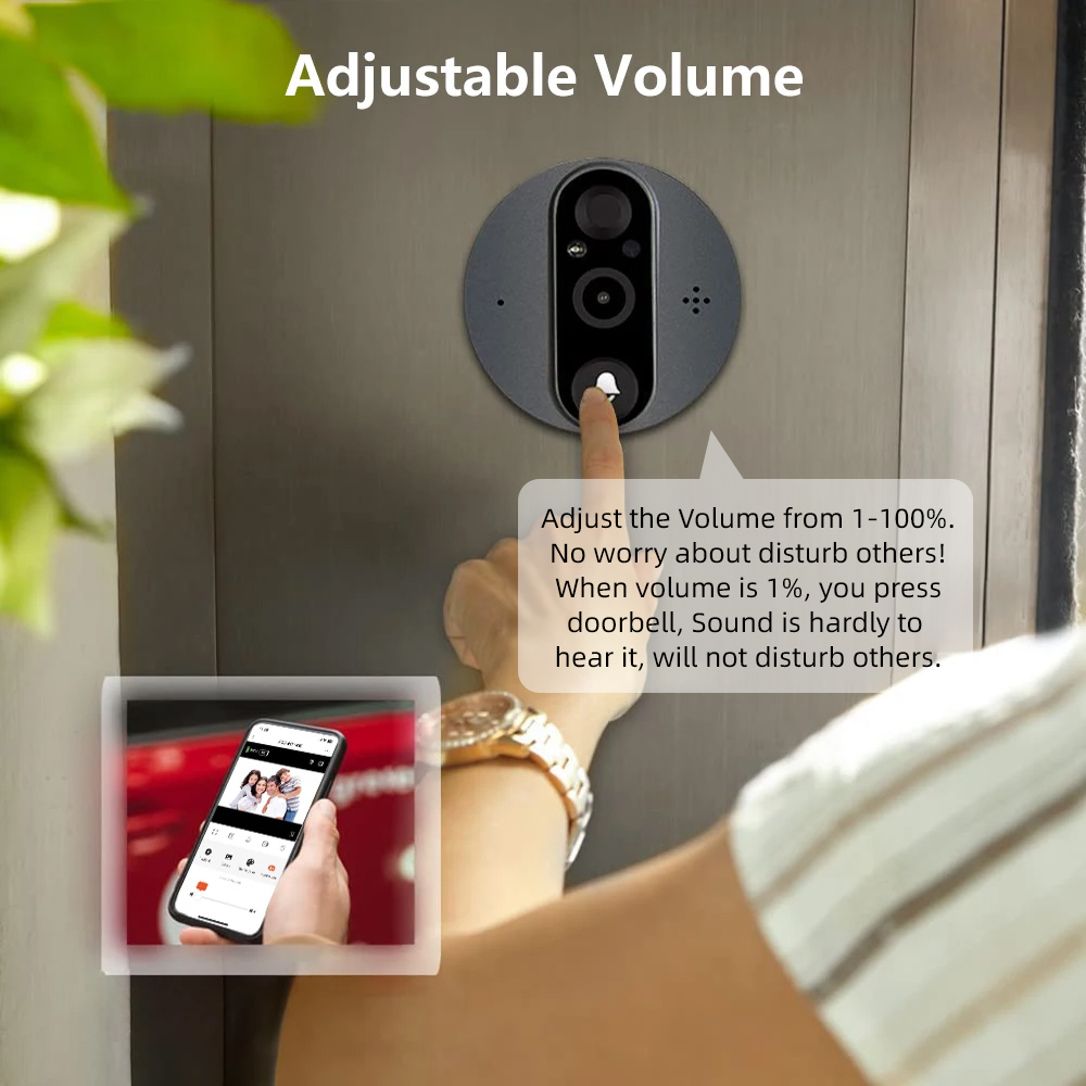 3MP WiFi Smart Tuya Peephole 5 - Smart Doorbell Wired reseña y precio