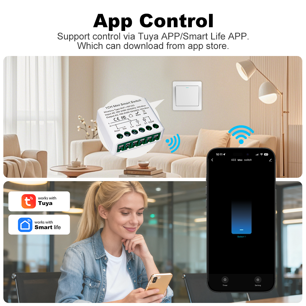 For Tuya WIFI 10A Smart Light  - Diy Automation reseña y precio