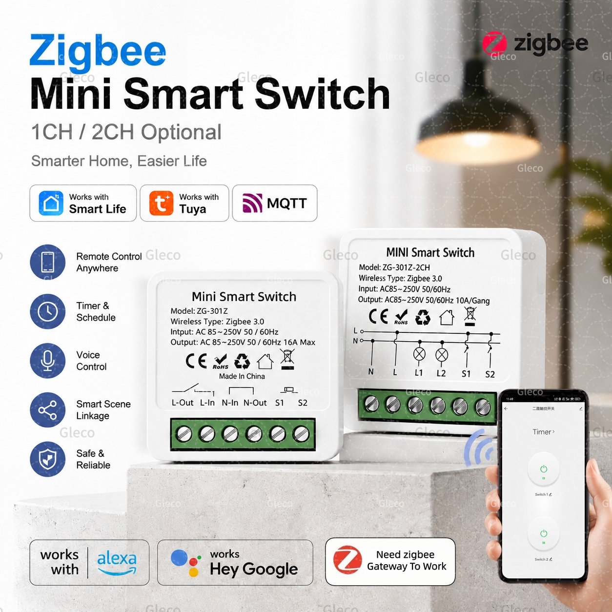 Zigbee Tuya Smart Switch Smart - Home Automation Diy reseña y precio