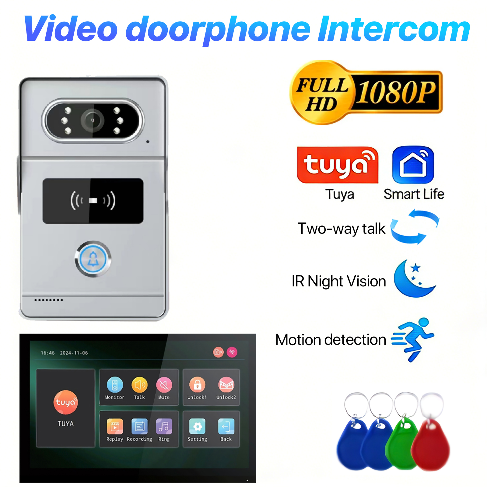 Tuya 7' Touch Screen Smart Vid - Smart Doorbell Wired reseña y precio