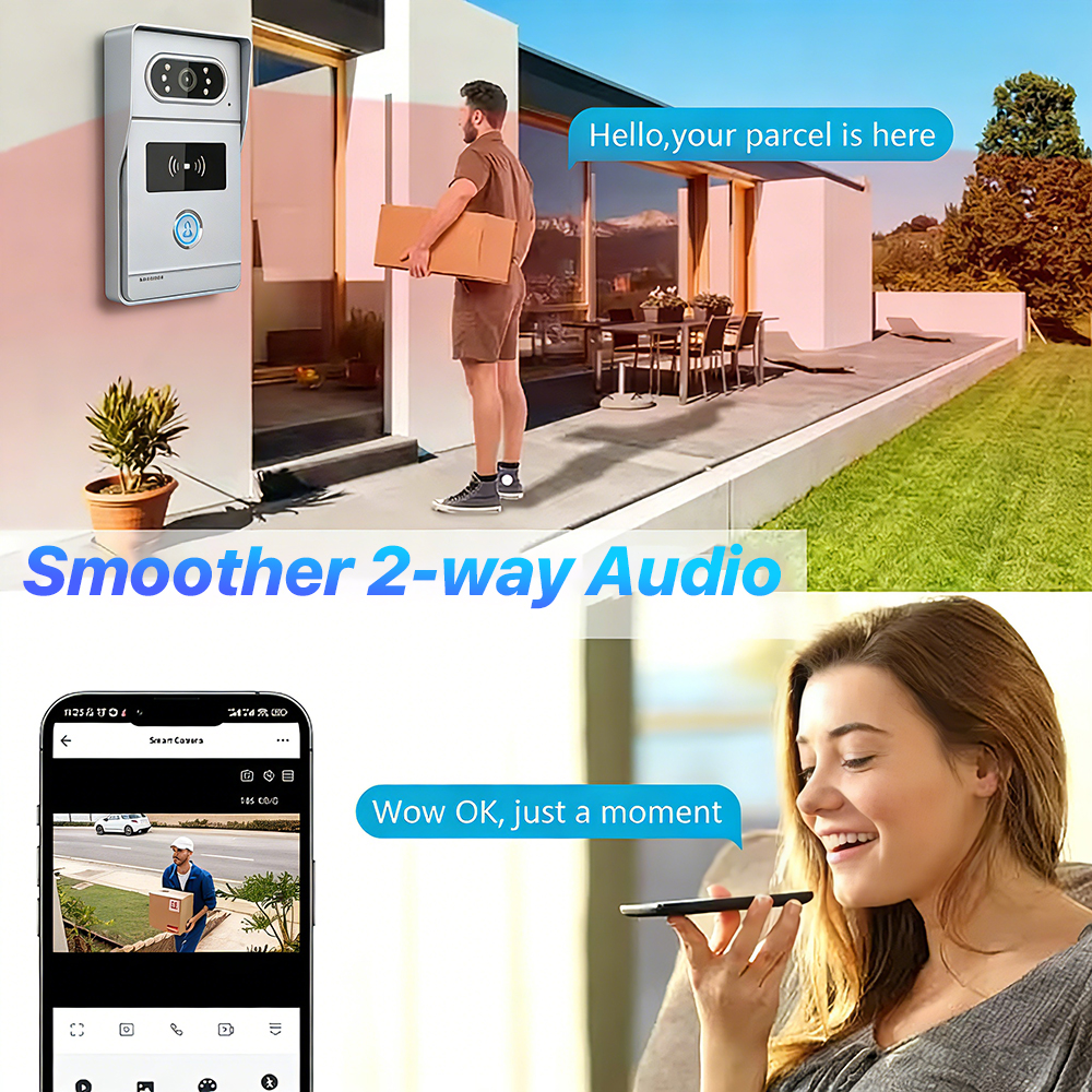 Tuya 7' Touch Screen Smart Vid - Smart Doorbell Wired reseña y precio