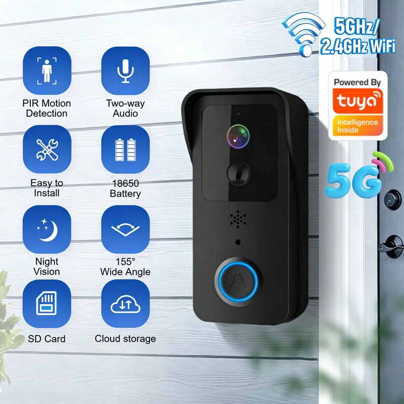 5G/2.4G WiFi Video Doorbell 10 - Smart Doorbell Wired reseña y precio