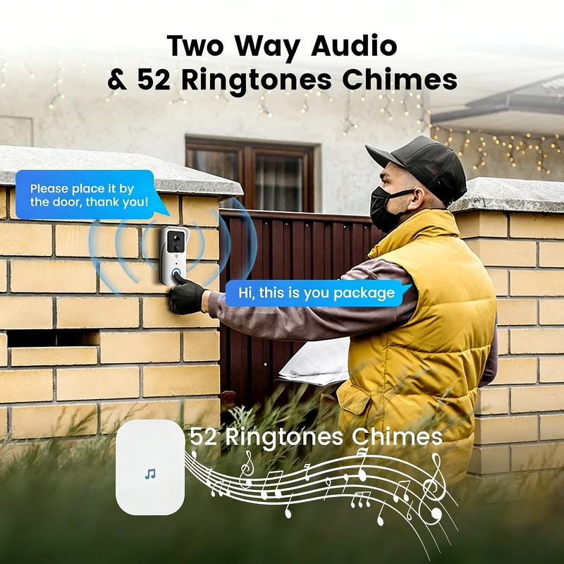 5G/2.4G WiFi Video Doorbell 10 - Smart Doorbell Wired reseña y precio
