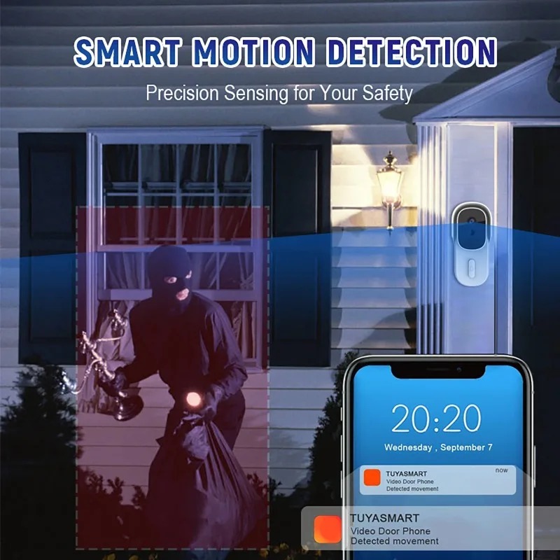 Wide View Tuya Smart Life APP  - Smart Doorbell Wired reseña y precio
