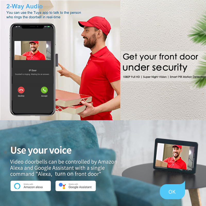 Tuya Smart 1080P Doorbell Came - Smart Doorbell Wired reseña y precio