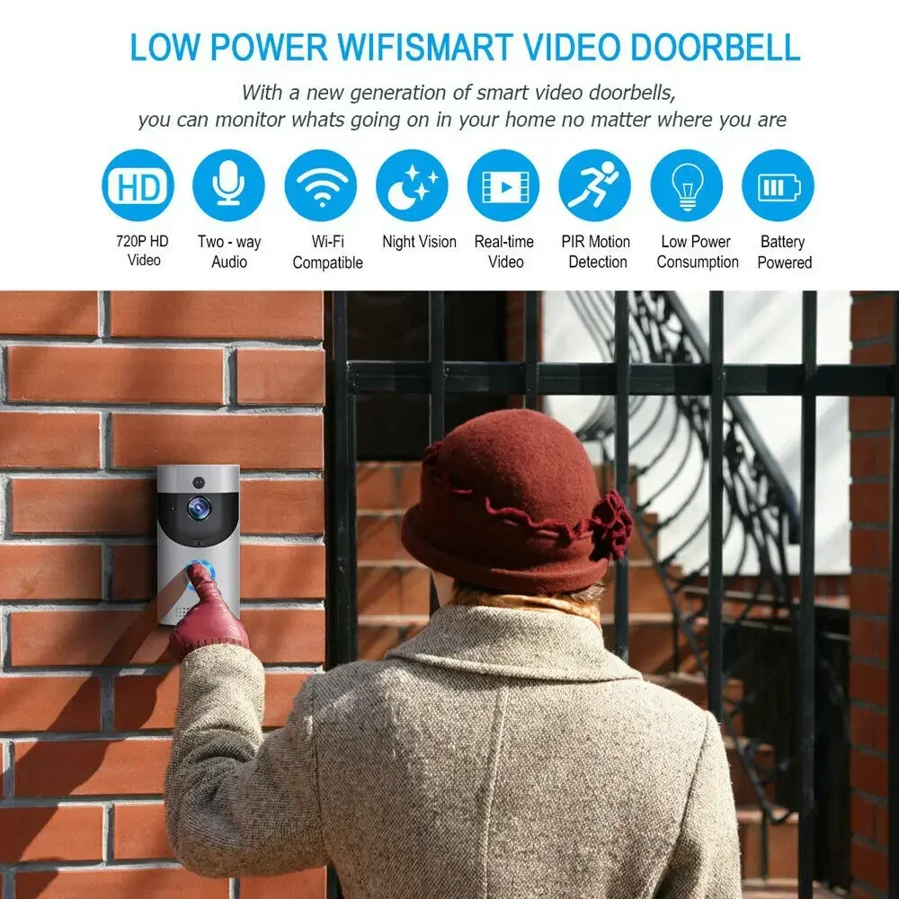 720P HD Smart Home Wireless WI - Smart Doorbell Wired reseña y precio