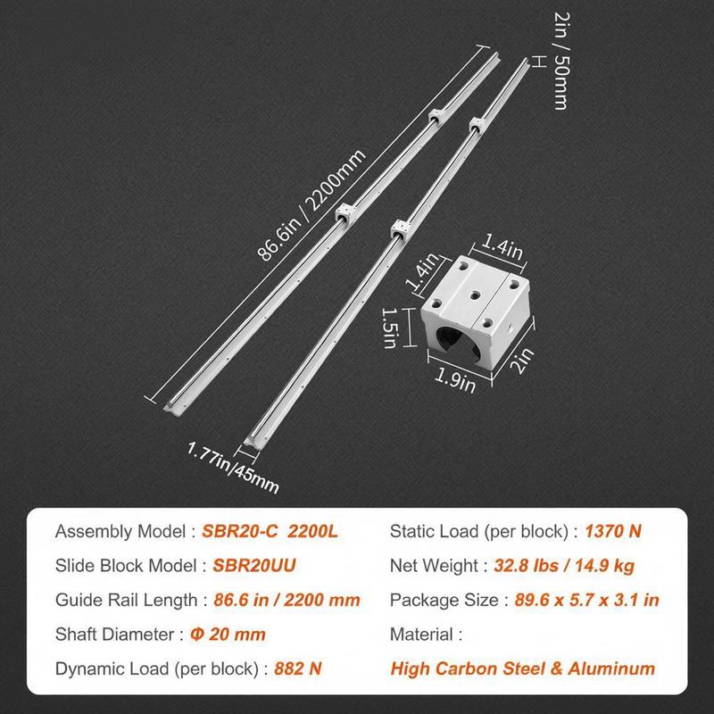 Linear Guiding System 2200mm F - Diy Automation reseña y precio