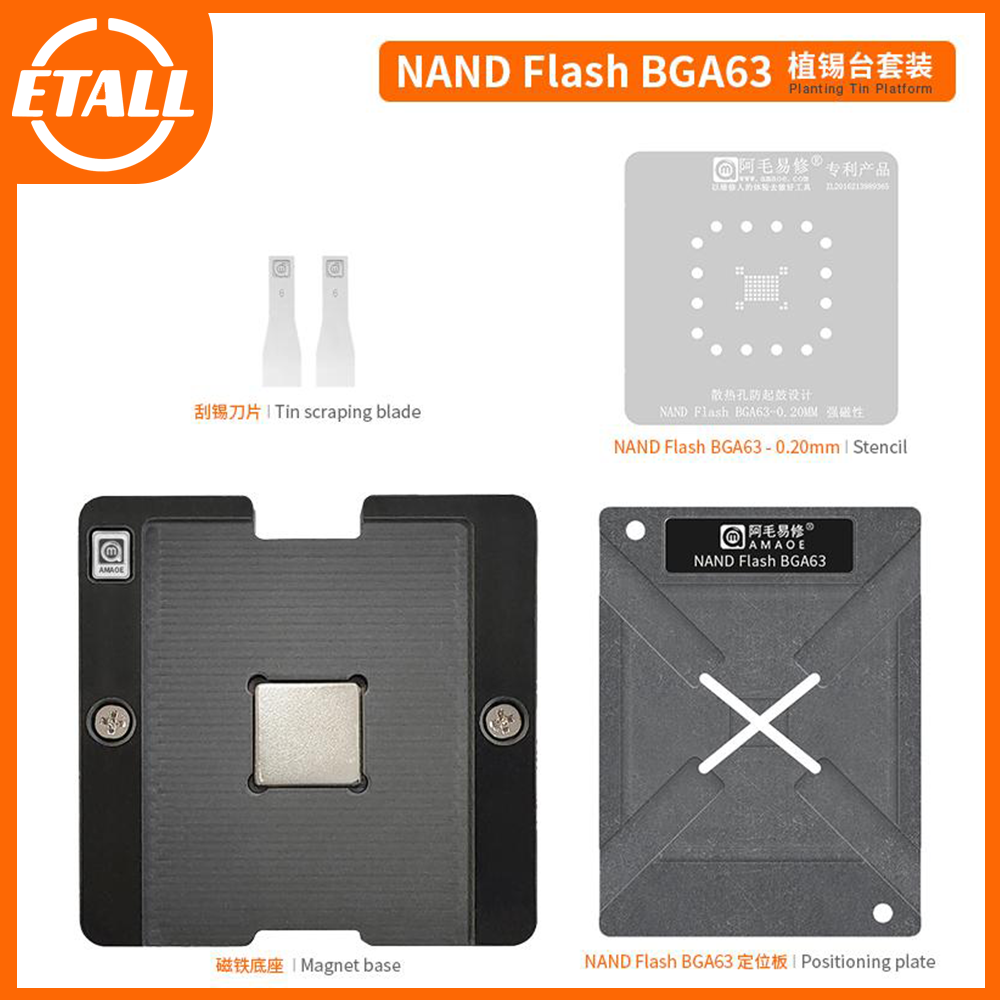 Amaoe BGA63 Reballing Stencil  - Tasmota Flash Tool reseña y precio
